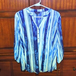 Croft & Barrow Blue Striped Henley Tunic Top
